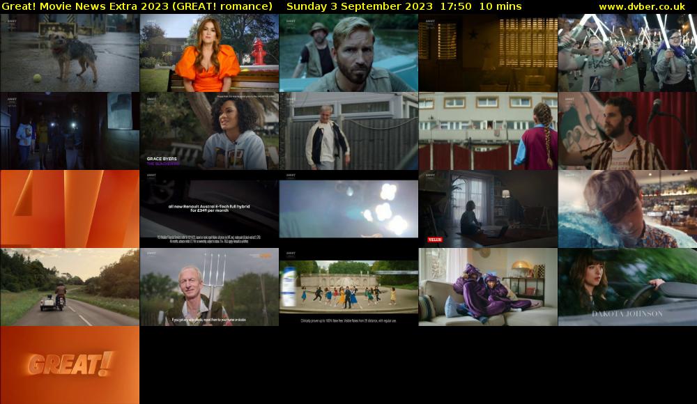 Great! Movie News Extra 2023 (GREAT! romance) Sunday 3 September 2023 17:50 - 18:00
