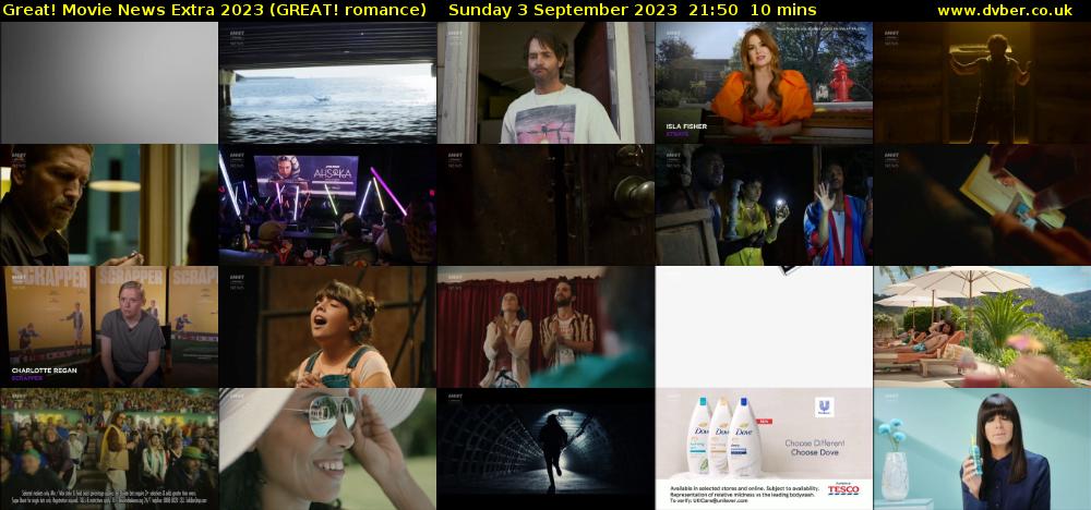 Great! Movie News Extra 2023 (GREAT! romance) Sunday 3 September 2023 21:50 - 22:00