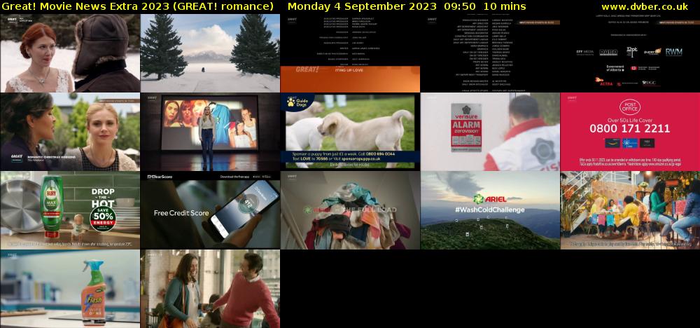 Great! Movie News Extra 2023 (GREAT! romance) Monday 4 September 2023 09:50 - 10:00