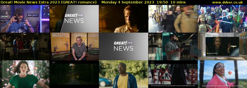Great! Movie News Extra 2023 (GREAT! romance) Monday 4 September 2023 19:50 - 20:00