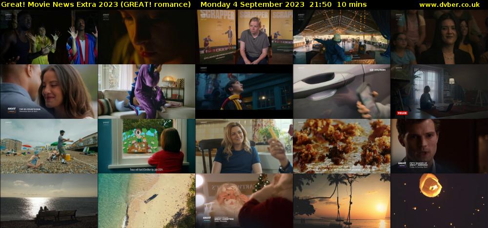 Great! Movie News Extra 2023 (GREAT! romance) Monday 4 September 2023 21:50 - 22:00