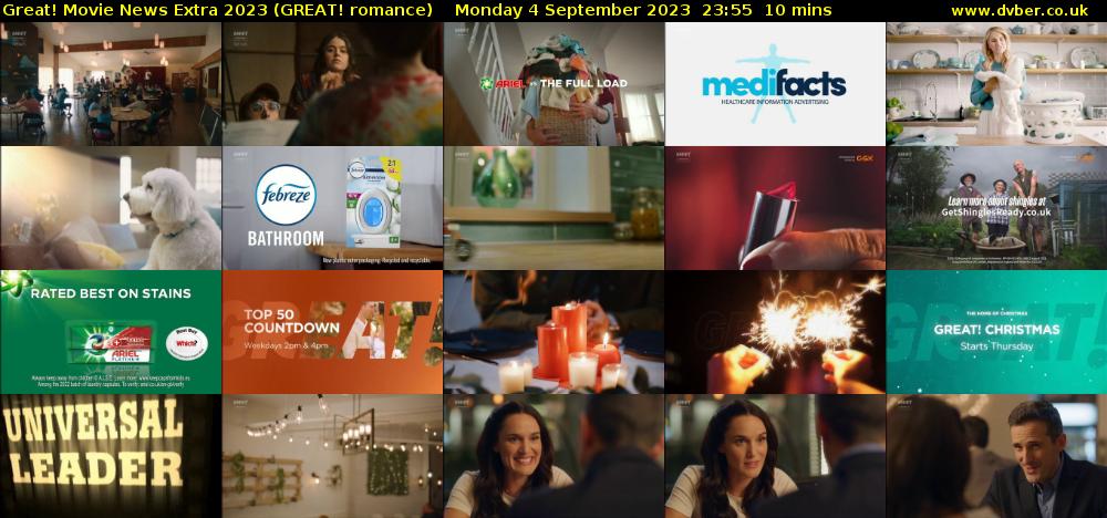 Great! Movie News Extra 2023 (GREAT! romance) Monday 4 September 2023 23:55 - 00:05