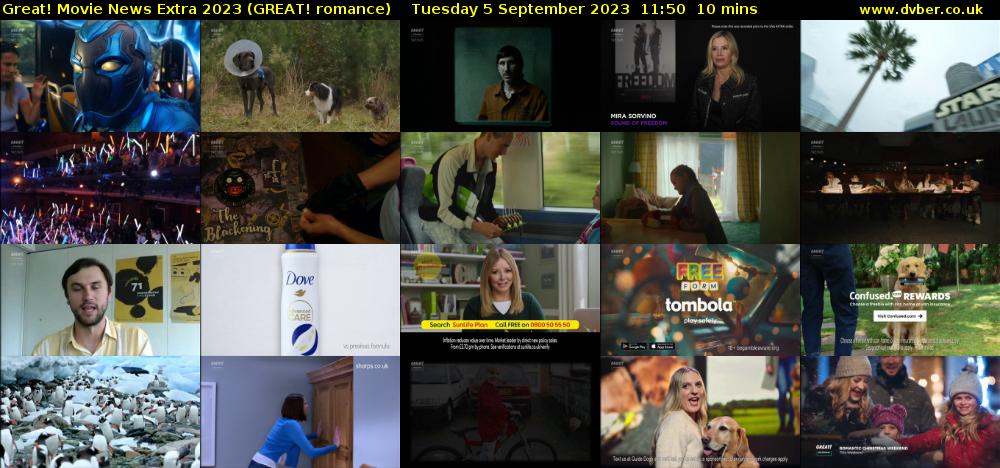 Great! Movie News Extra 2023 (GREAT! romance) Tuesday 5 September 2023 11:50 - 12:00