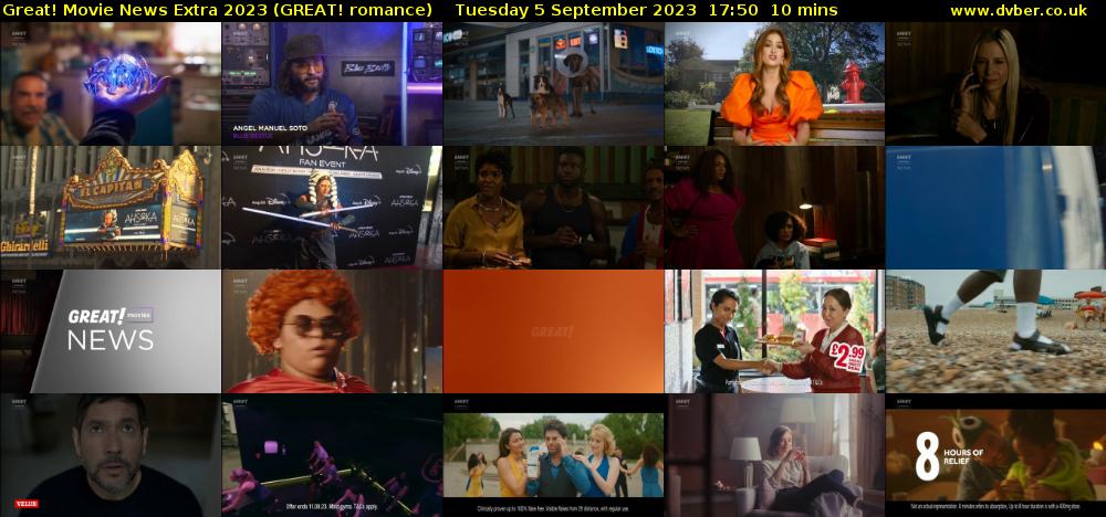 Great! Movie News Extra 2023 (GREAT! romance) Tuesday 5 September 2023 17:50 - 18:00