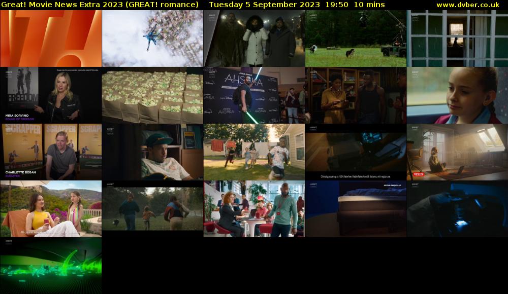 Great! Movie News Extra 2023 (GREAT! romance) Tuesday 5 September 2023 19:50 - 20:00