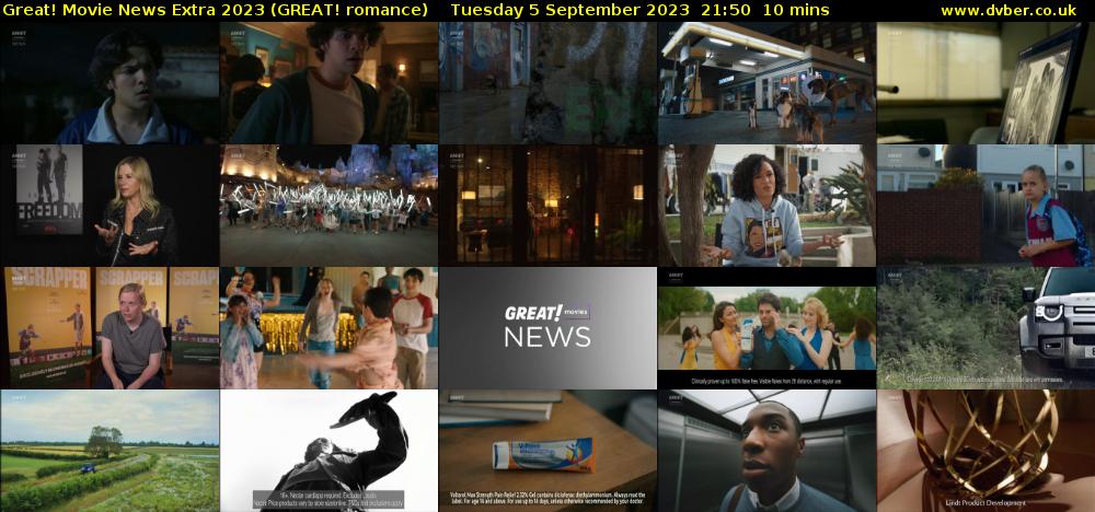 Great! Movie News Extra 2023 (GREAT! romance) Tuesday 5 September 2023 21:50 - 22:00