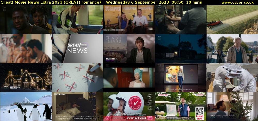 Great! Movie News Extra 2023 (GREAT! romance) Wednesday 6 September 2023 09:50 - 10:00