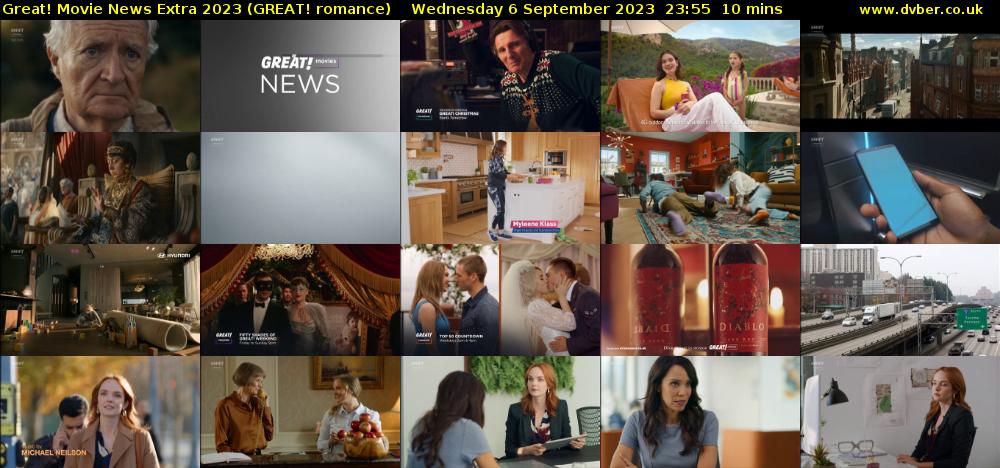 Great! Movie News Extra 2023 (GREAT! romance) Wednesday 6 September 2023 23:55 - 00:05