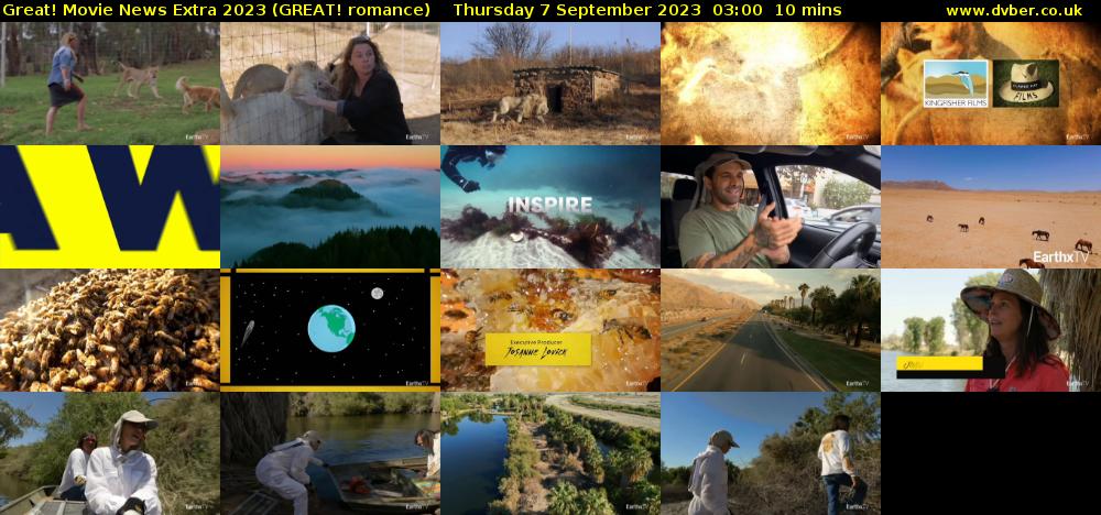 Great! Movie News Extra 2023 (GREAT! romance) Thursday 7 September 2023 03:00 - 03:10