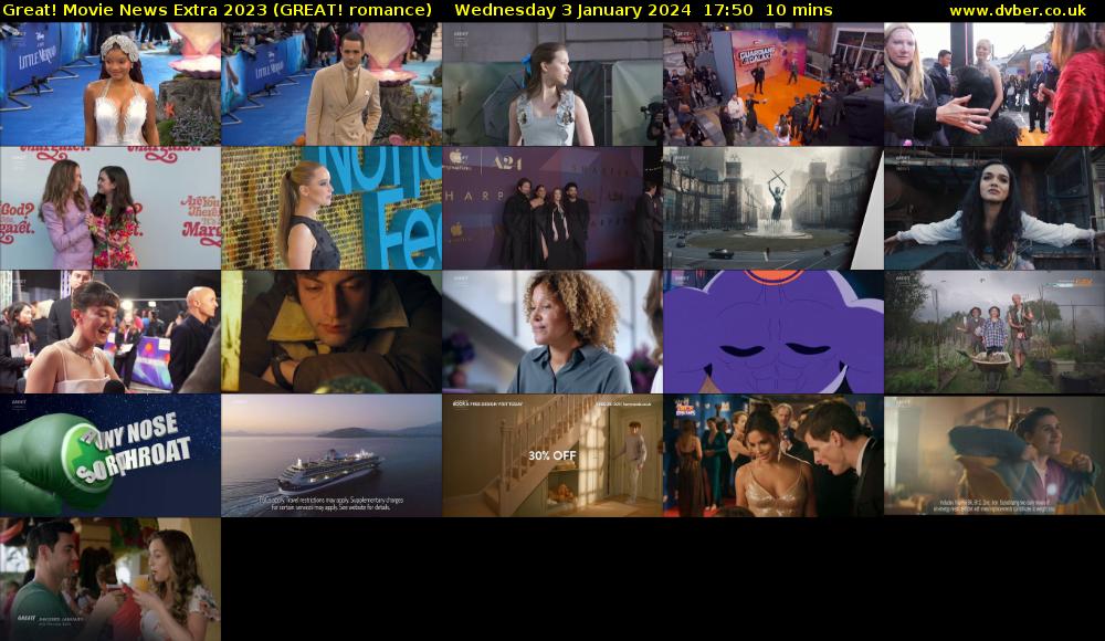 Great! Movie News Extra 2023 (GREAT! romance) Wednesday 3 January 2024 17:50 - 18:00