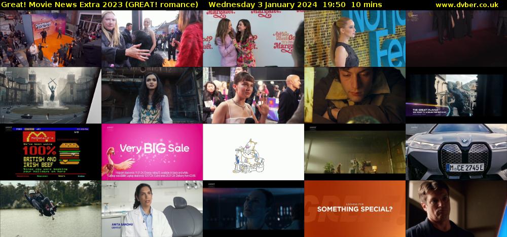 Great! Movie News Extra 2023 (GREAT! romance) Wednesday 3 January 2024 19:50 - 20:00