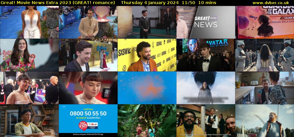 Great! Movie News Extra 2023 (GREAT! romance) Thursday 4 January 2024 11:50 - 12:00