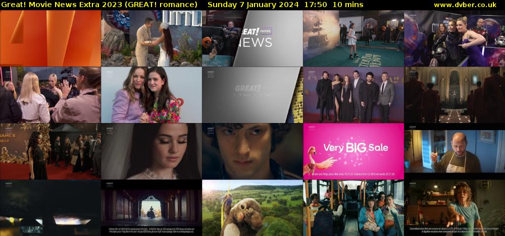Great! Movie News Extra 2023 (GREAT! romance) Sunday 7 January 2024 17:50 - 18:00