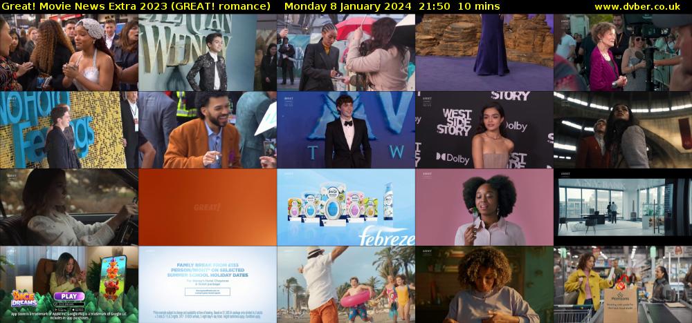 Great! Movie News Extra 2023 (GREAT! romance) Monday 8 January 2024 21:50 - 22:00