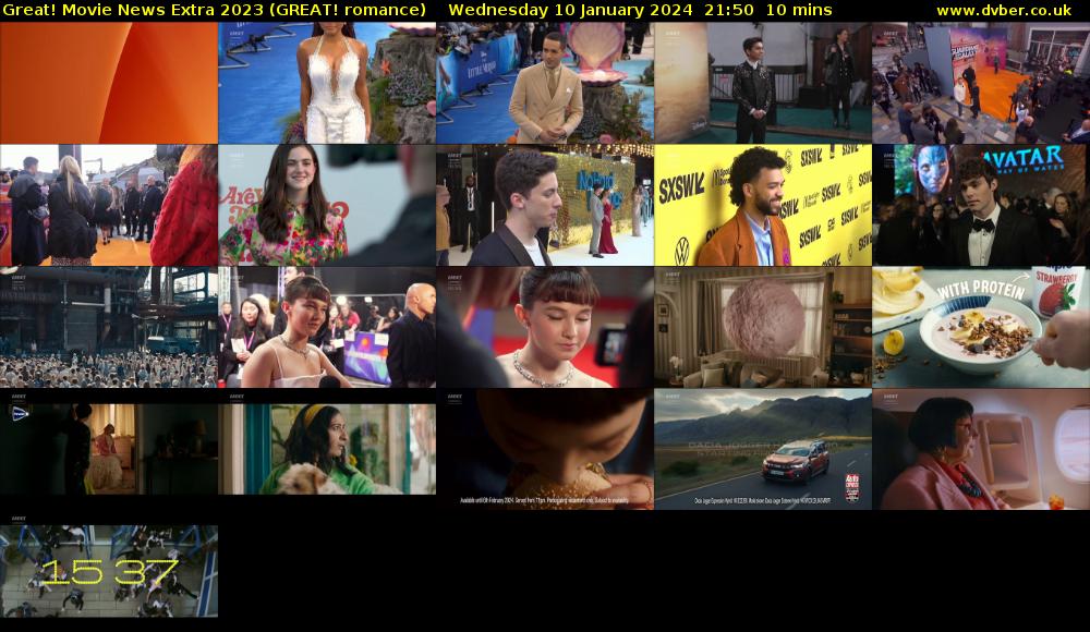 Great! Movie News Extra 2023 (GREAT! romance) Wednesday 10 January 2024 21:50 - 22:00