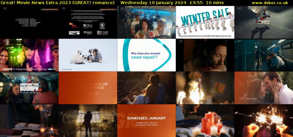 Great! Movie News Extra 2023 (GREAT! romance) Wednesday 10 January 2024 23:55 - 00:05