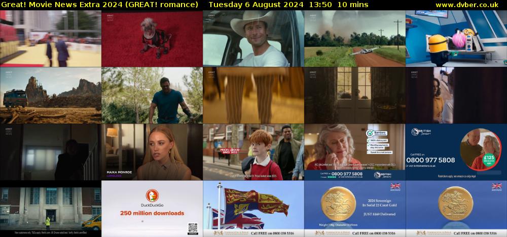Great! Movie News Extra 2024 (GREAT! romance) Tuesday 6 August 2024 13:50 - 14:00
