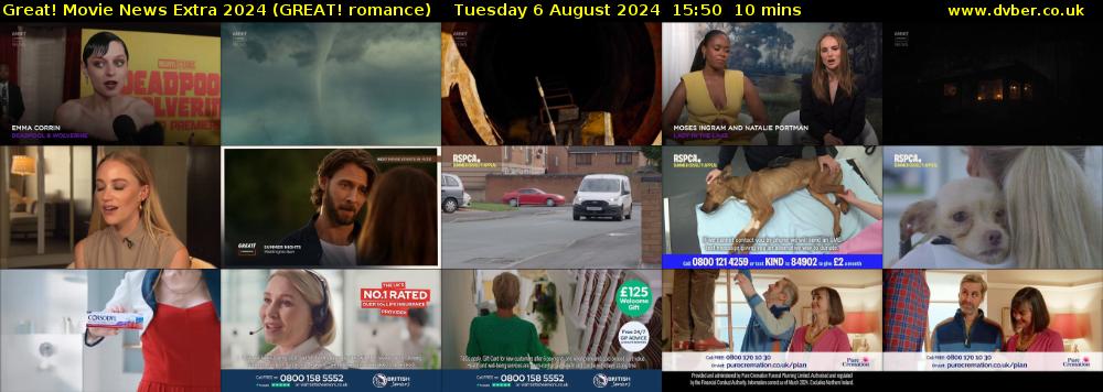 Great! Movie News Extra 2024 (GREAT! romance) Tuesday 6 August 2024 15:50 - 16:00