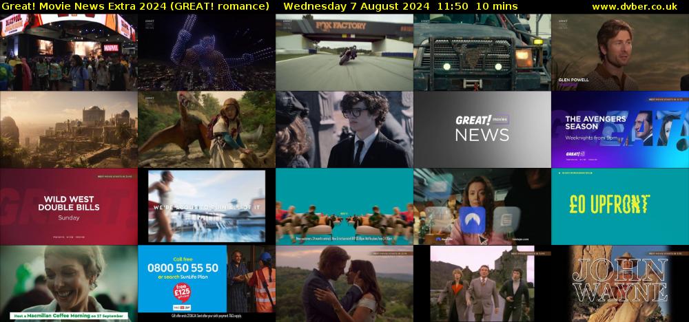 Great! Movie News Extra 2024 (GREAT! romance) Wednesday 7 August 2024 11:50 - 12:00