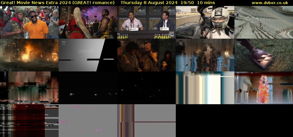 Great! Movie News Extra 2024 (GREAT! romance) Thursday 8 August 2024 19:50 - 20:00
