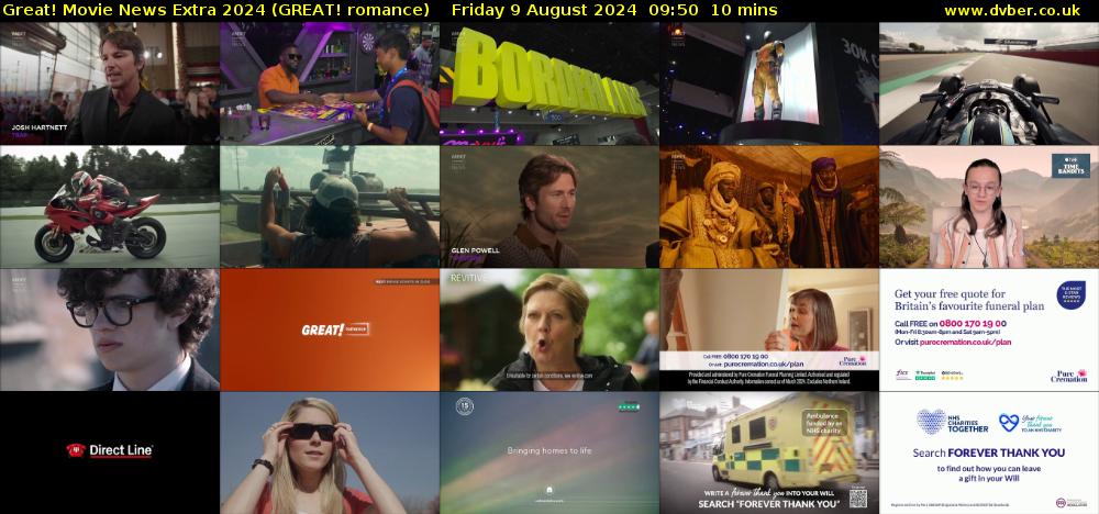 Great! Movie News Extra 2024 (GREAT! romance) Friday 9 August 2024 09:50 - 10:00