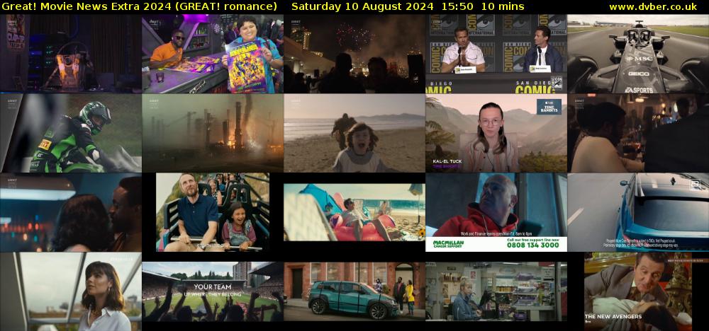 Great! Movie News Extra 2024 (GREAT! romance) Saturday 10 August 2024 15:50 - 16:00