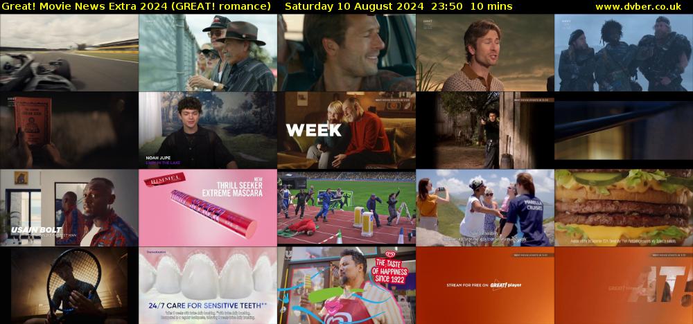 Great! Movie News Extra 2024 (GREAT! romance) Saturday 10 August 2024 23:50 - 00:00