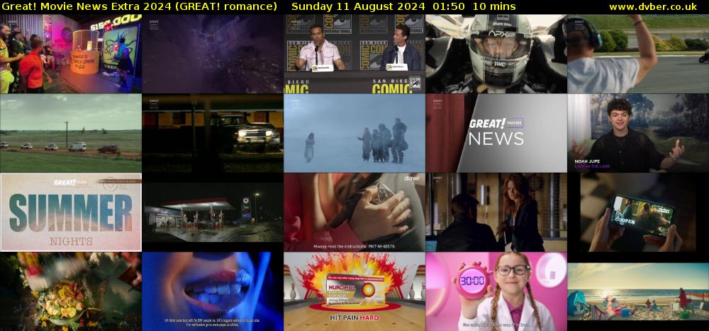 Great! Movie News Extra 2024 (GREAT! romance) Sunday 11 August 2024 01:50 - 02:00