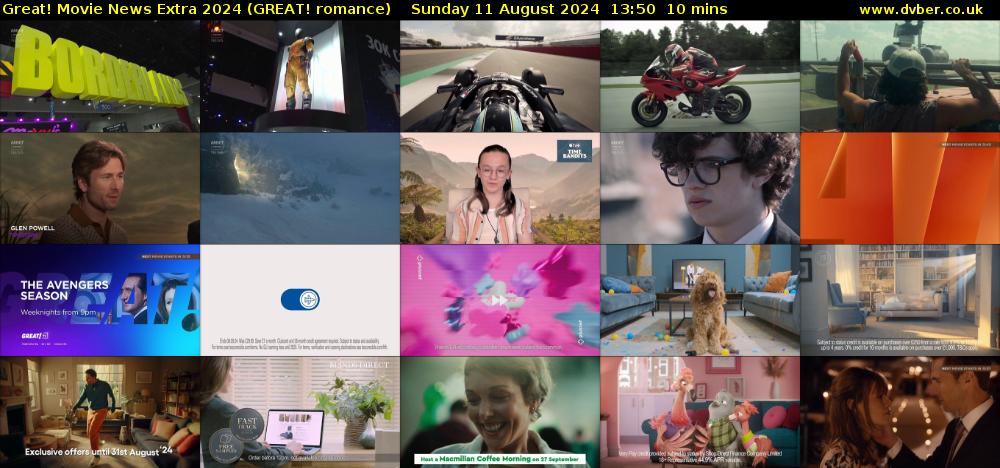 Great! Movie News Extra 2024 (GREAT! romance) Sunday 11 August 2024 13:50 - 14:00