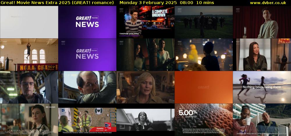 Great! Movie News Extra 2025 (GREAT! romance) Monday 3 February 2025 08:00 - 08:10
