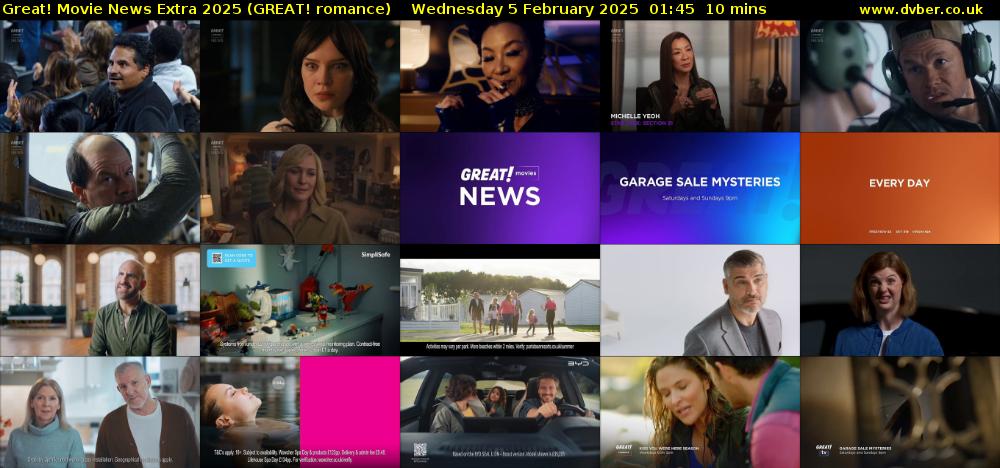 Great! Movie News Extra 2025 (GREAT! romance) Wednesday 5 February 2025 01:45 - 01:55
