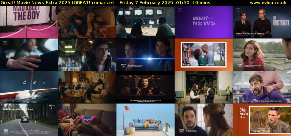 Great! Movie News Extra 2025 (GREAT! romance) Friday 7 February 2025 01:50 - 02:00