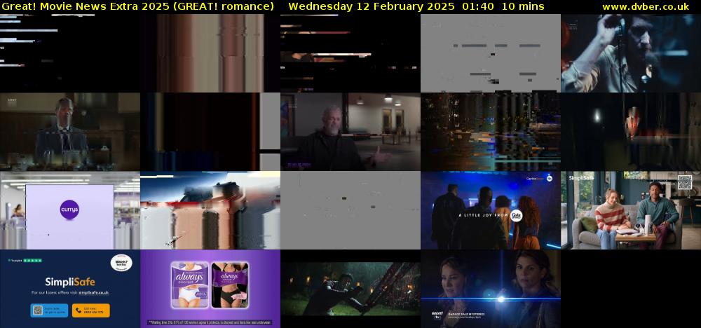 Great! Movie News Extra 2025 (GREAT! romance) Wednesday 12 February 2025 01:40 - 01:50