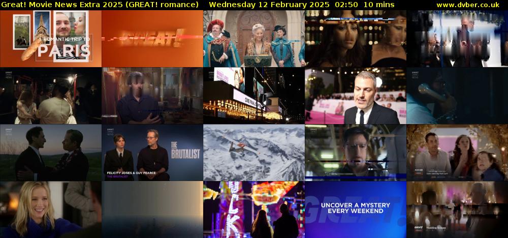 Great! Movie News Extra 2025 (GREAT! romance) Wednesday 12 February 2025 02:50 - 03:00