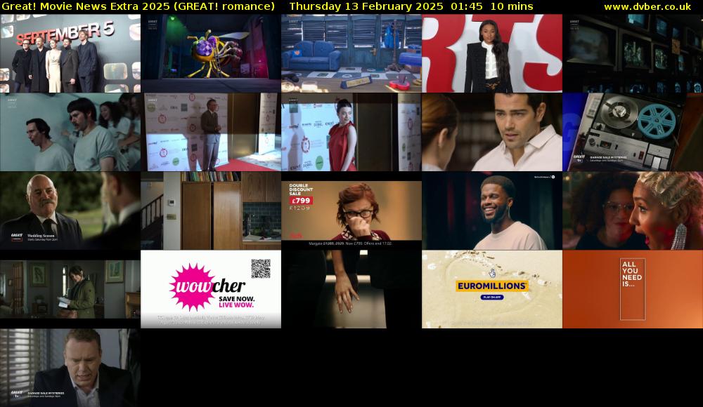 Great! Movie News Extra 2025 (GREAT! romance) Thursday 13 February 2025 01:45 - 01:55