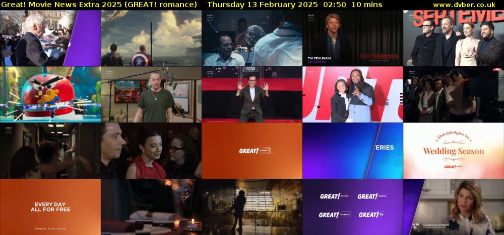 Great! Movie News Extra 2025 (GREAT! romance) Thursday 13 February 2025 02:50 - 03:00