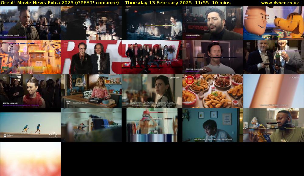 Great! Movie News Extra 2025 (GREAT! romance) Thursday 13 February 2025 11:55 - 12:05