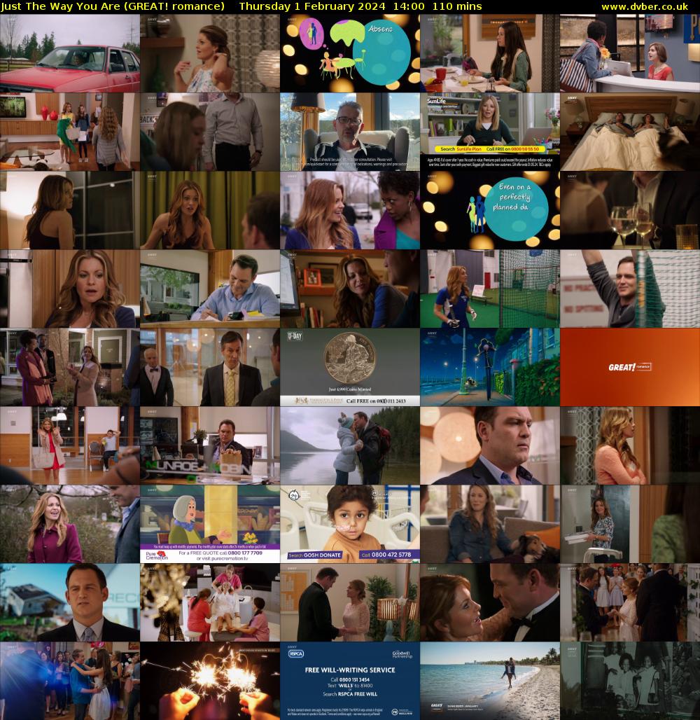 Just The Way You Are (GREAT! romance) Thursday 1 February 2024 14:00 - 15:50