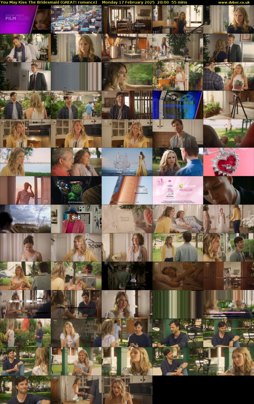 You May Kiss The Bridesmaid (GREAT! romance) Monday 17 February 2025 20:00 - 20:55
