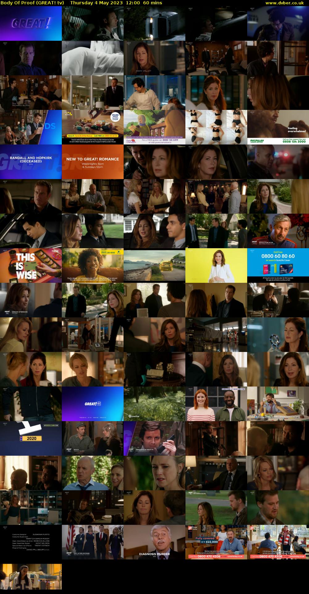 Body Of Proof (GREAT! tv) Thursday 4 May 2023 12:00 - 13:00
