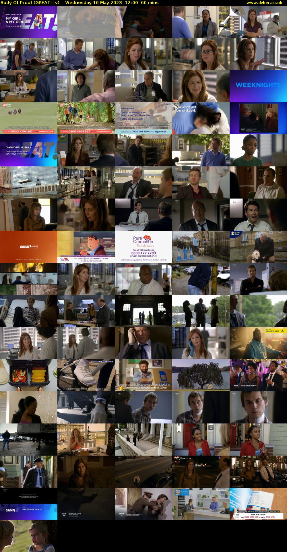 Body Of Proof (GREAT! tv) Wednesday 10 May 2023 12:00 - 13:00