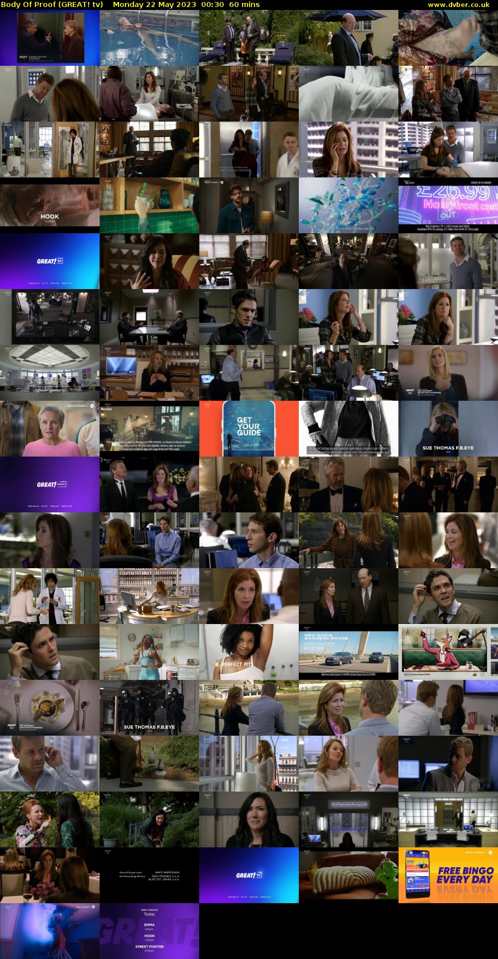 Body Of Proof (GREAT! tv) Monday 22 May 2023 00:30 - 01:30
