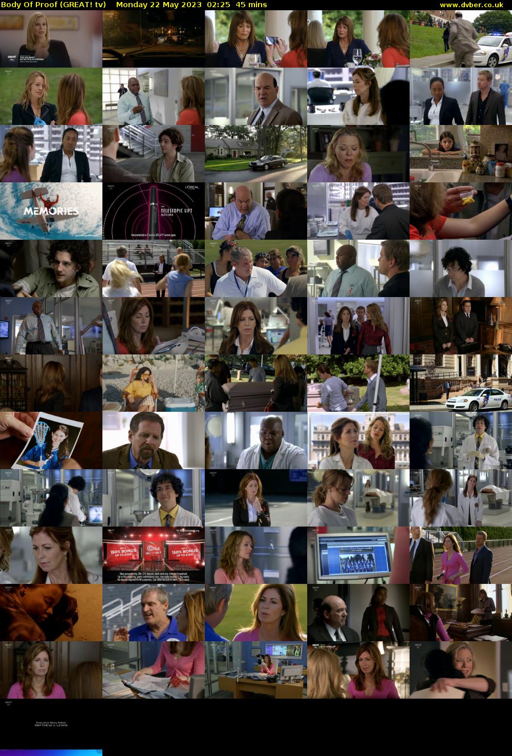 Body Of Proof (GREAT! tv) Monday 22 May 2023 02:25 - 03:10