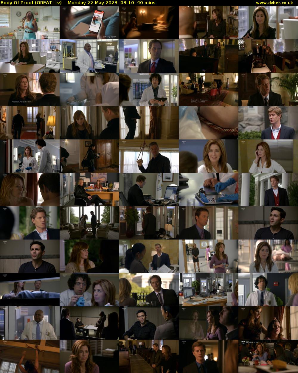 Body Of Proof (GREAT! tv) Monday 22 May 2023 03:10 - 03:50