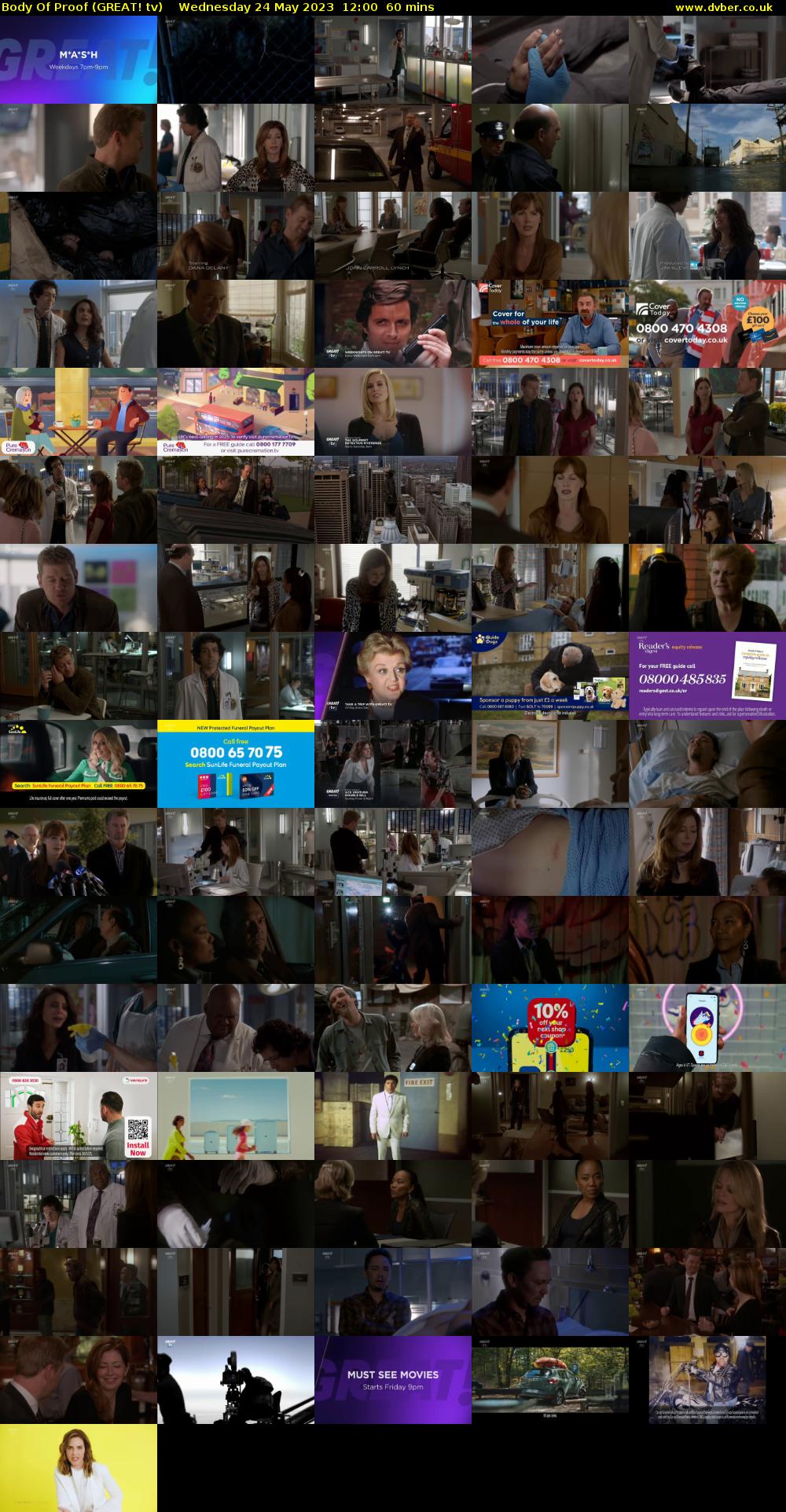 Body Of Proof (GREAT! tv) Wednesday 24 May 2023 12:00 - 13:00