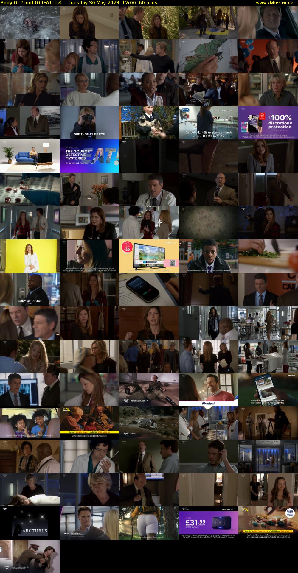 Body Of Proof (GREAT! tv) Tuesday 30 May 2023 12:00 - 13:00