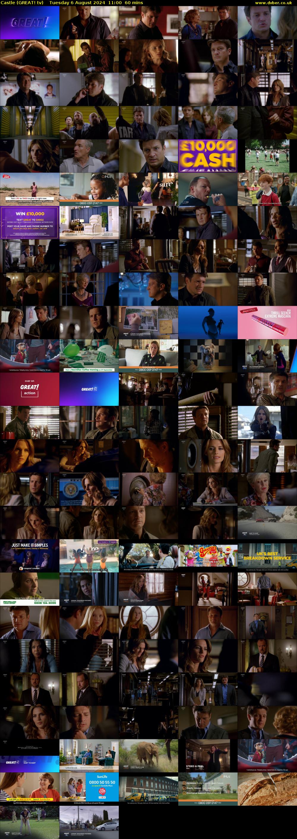 Castle (GREAT! tv) Tuesday 6 August 2024 11:00 - 12:00