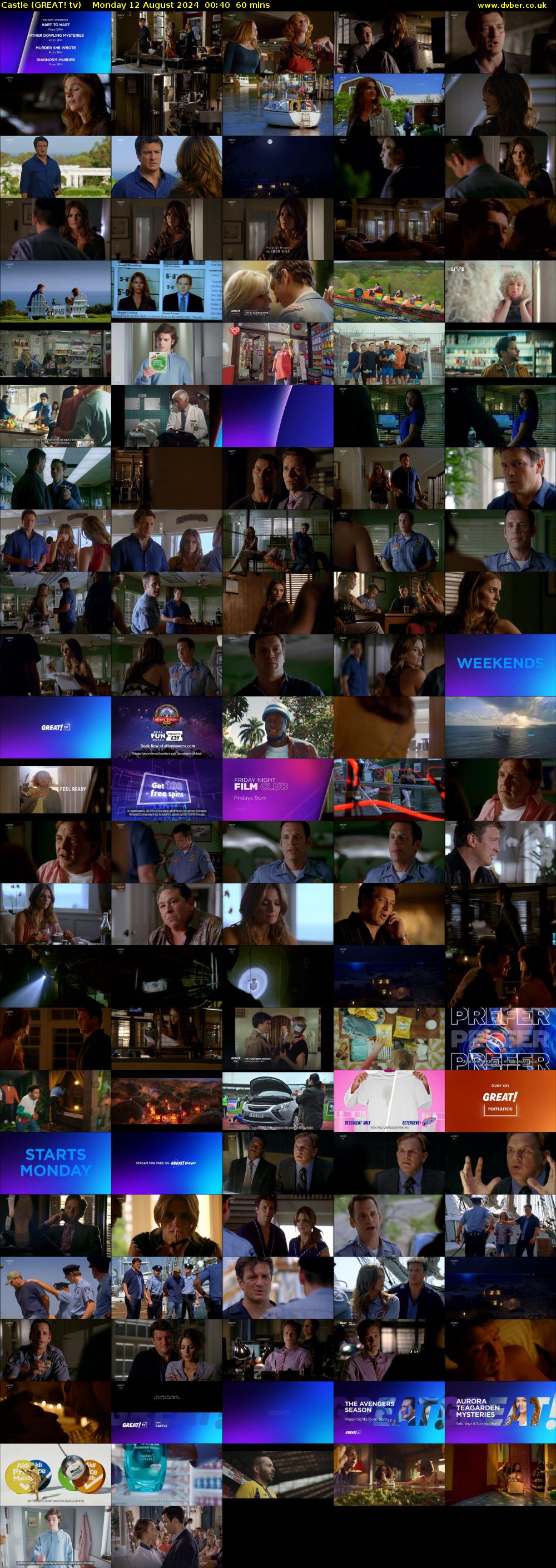 Castle (GREAT! tv) Monday 12 August 2024 00:40 - 01:40