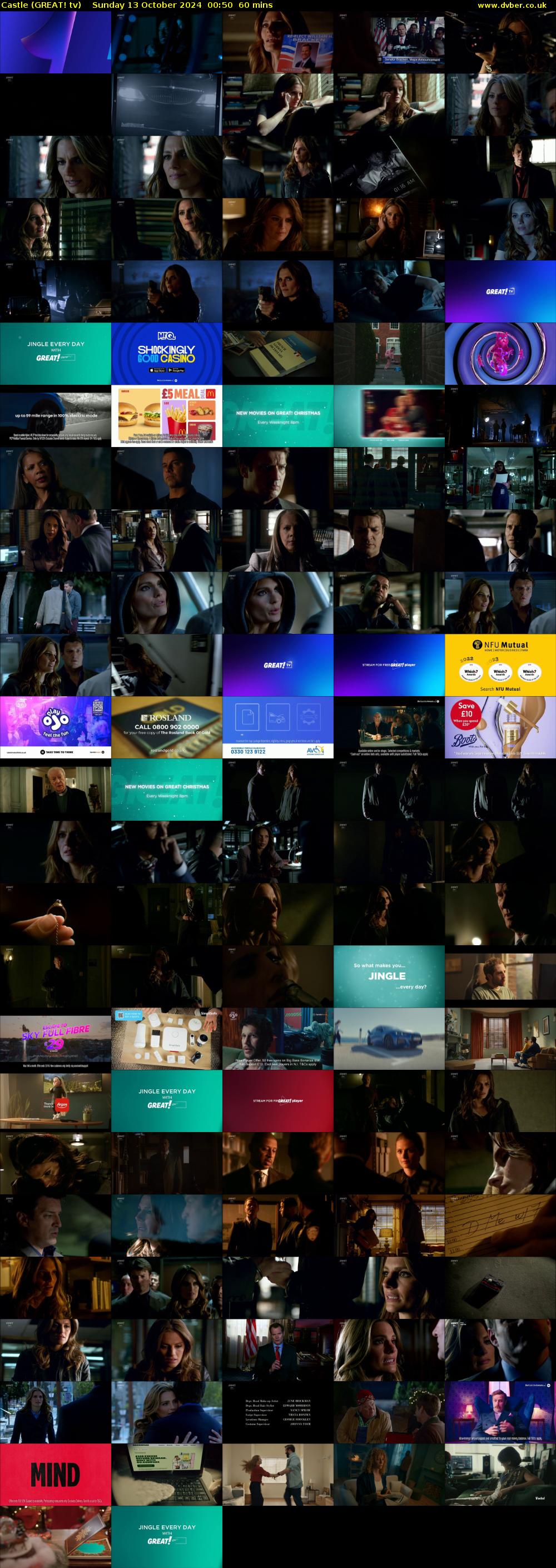 Castle (GREAT! tv) Sunday 13 October 2024 00:50 - 01:50