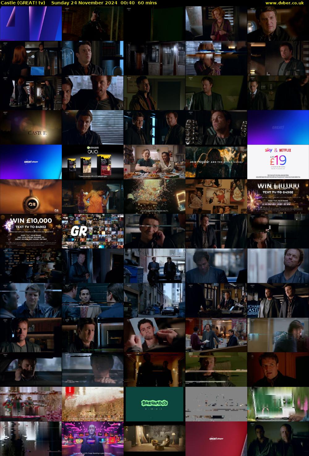 Castle (GREAT! tv) Sunday 24 November 2024 00:40 - 01:40